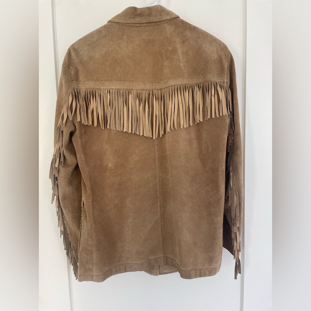 Ralph Lauren Women's Tan Suede Fringe Jacket - Picture 2 of 6